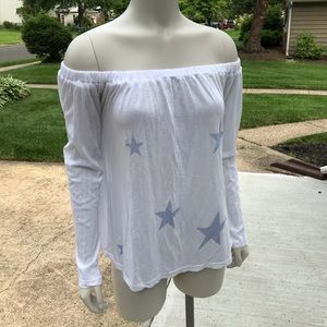 NWT Sundry Off the Shoulder Star Top
